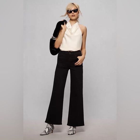 NWT FRAME Le Slim Palazzo in Black - Picture 10 of 16